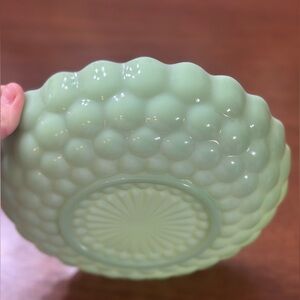 Vintage Fire King Jadeite Bubble Serving Bowl 8-1/2" Scalloped Edge